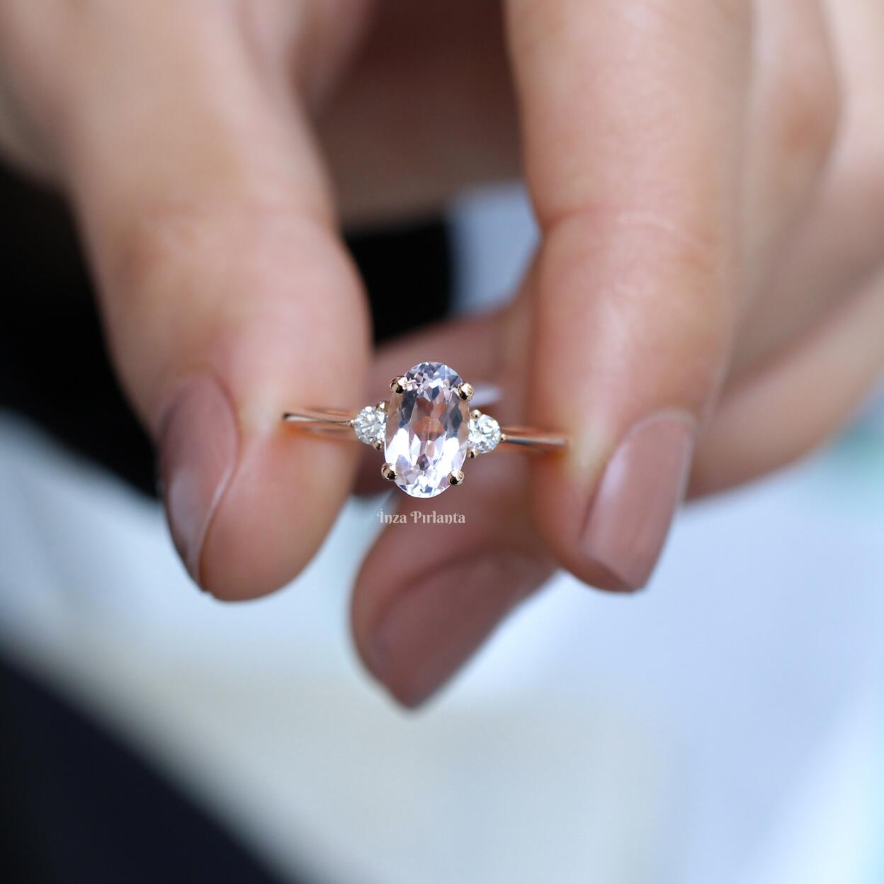 Vintage Morganite & Pırlanta Yüzük