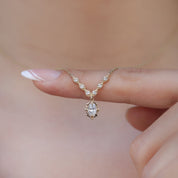 Vintage Özel Tasarım Aria Pırlanta & Beyaz Topaz Set