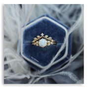 Vintage Opal & Dal Yarım Tur Pırlanta Yüzük