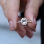 Vintage Beyaz Topaz & Pırlanta Yüzük