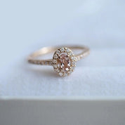 Vintage Oval Morganite & Pırlanta Yüzük