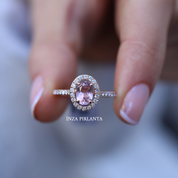Vintage Oval Morganite & Pırlanta Yüzük
