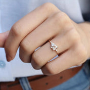 0.45 CT Vintage Özel Tasarım Asimetri Pırlanta Yüzük