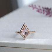 Vintage Özel Tasarım Morganite & Pırlanta Yüzük