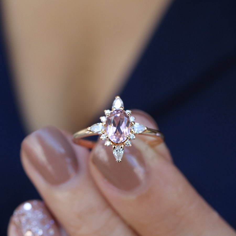 Vintage Selius Morganite & Pırlanta Yüzük