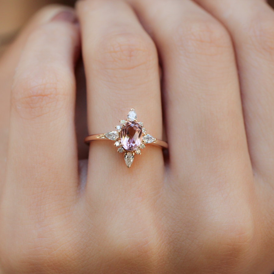 Vintage Selius Morganite & Pırlanta Yüzük