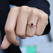 Vintage Selius Pırlanta & Rhodolite Yüzük