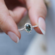 Vintage Tasarım Yeşil Safir & Pırlanta Yüzük