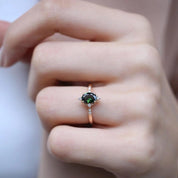 Vintage Yeşil Turmalin & Pırlanta Yüzük