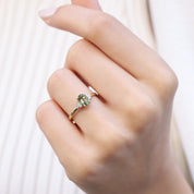 Vintage Yeşil Turmalin & Pırlanta Yüzük