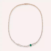 Virelle Zümrüt ve Pırlanta Taşlı Rose Altın Gerdanlık