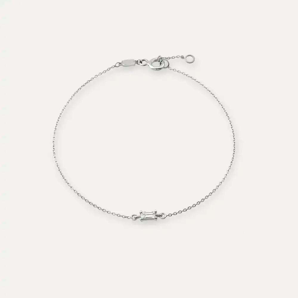 Vita Pırlanta Taşlı Beyaz Altın Bileklik