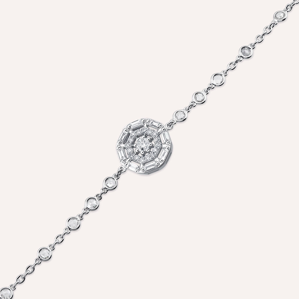 Viva 0.62 CT Elmas ve Pırlanta Taşlı Beyaz Altın Bileklik