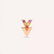 Vivi Multicolor Safir Rose Altın Piercing