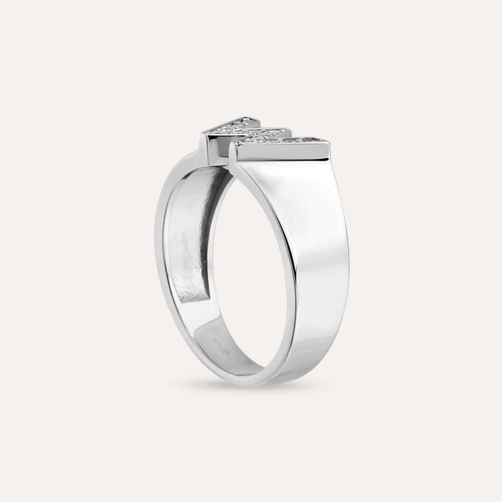 W Harf 0.17 CT Pırlanta Taşlı Beyaz Altın Yüzük