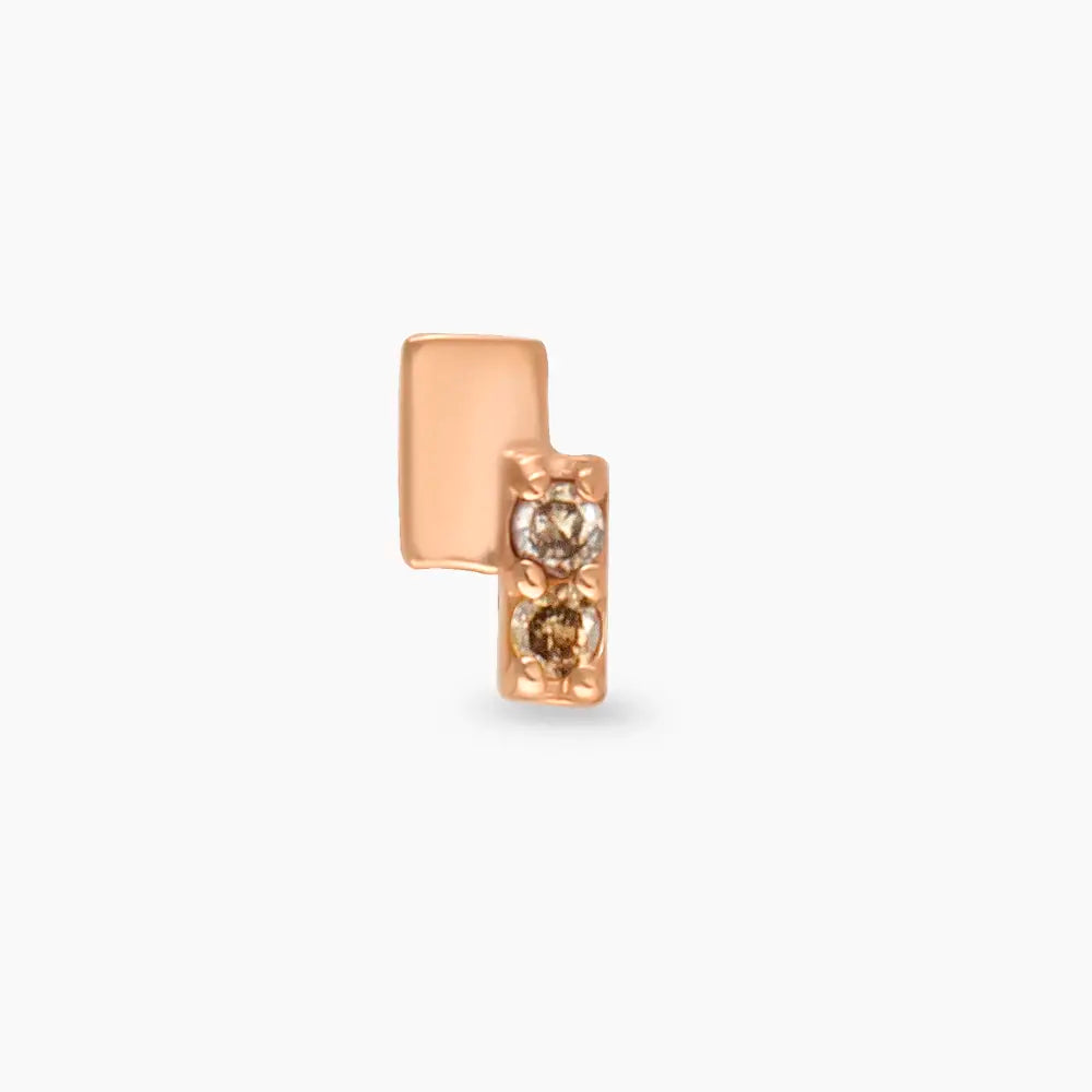Wall Brown Pırlanta Taşlı Rose Gold Piercing