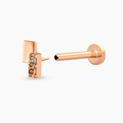 Wall Brown Pırlanta Taşlı Rose Gold Piercing