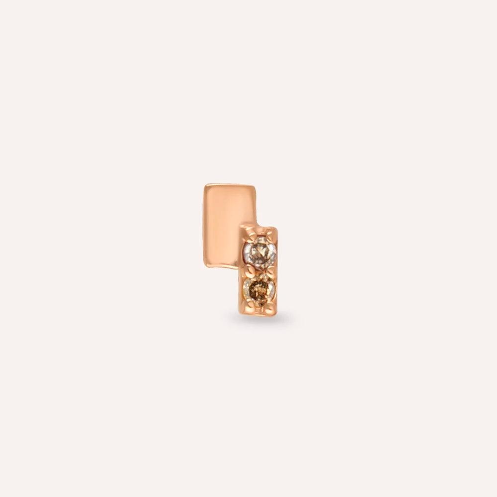 Wall Brown Pırlanta Taşlı Rose Gold Piercing - Tufanlar Kuyumculuk