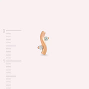 Wavy Multicolor Safir Taşlı Rose Altın Tek Küpe