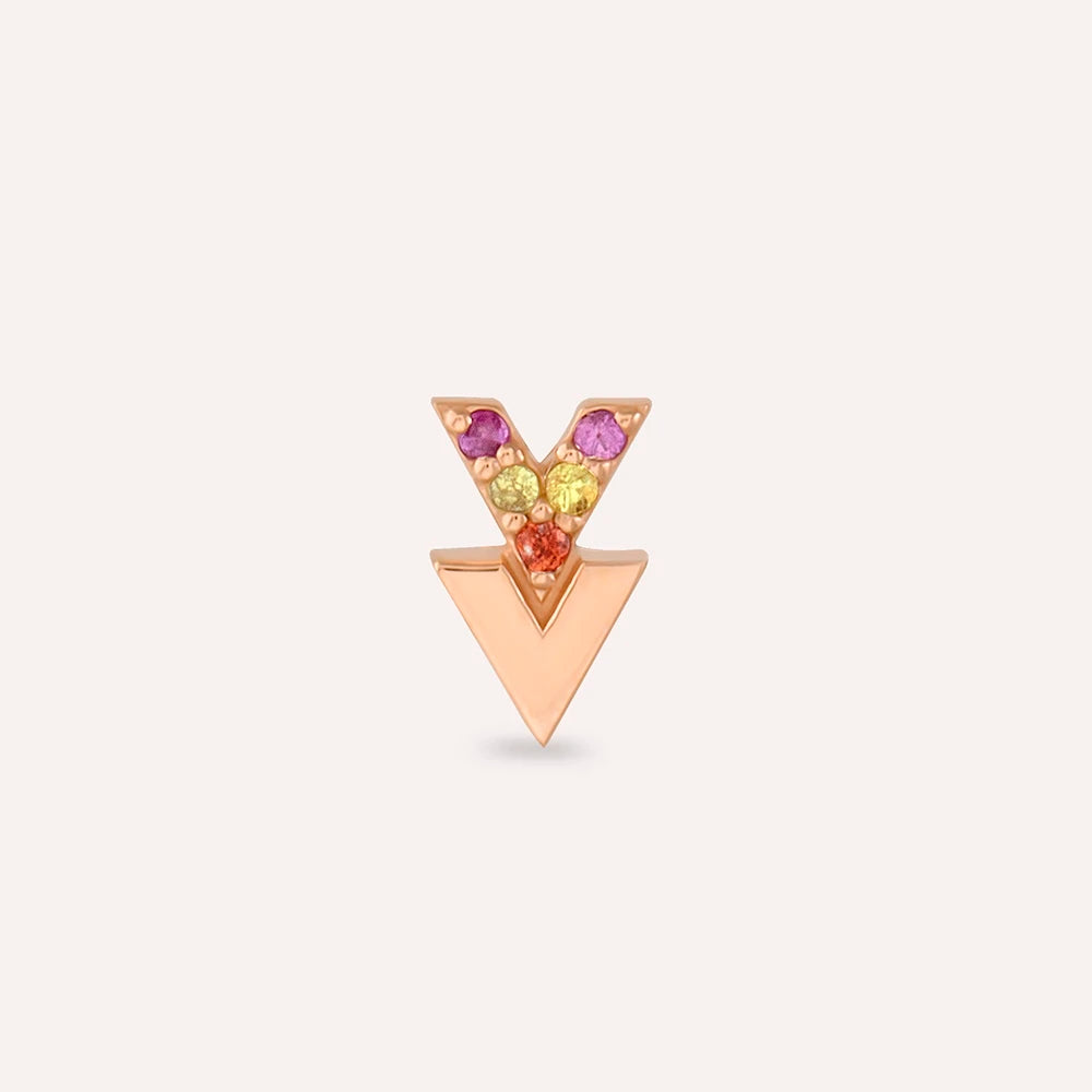 Way Multicolor Safir Rose Altın Piercing