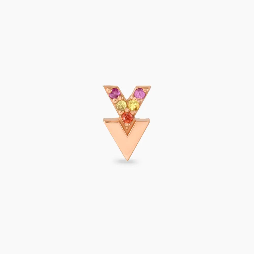 Way Multicolor Safir Rose Altın Piercing