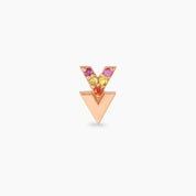 Way Multicolor Safir Rose Altın Piercing