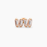 Weave Baget Pırlanta Taşlı Rose Altın Piercing