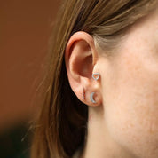 White Cherie Pırlanta Taşlı Beyaz Altın Piercing