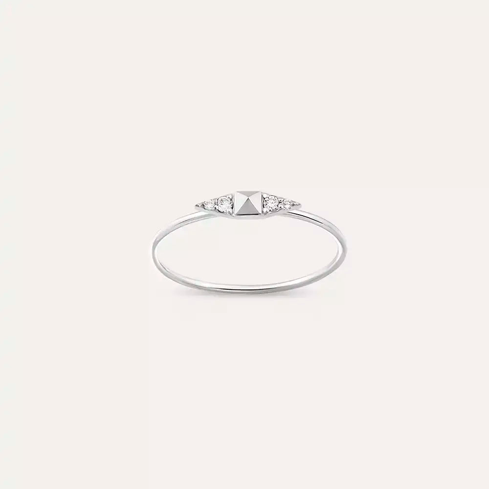 White Spike 0.04 CT Pırlanta Taşlı Yüzük