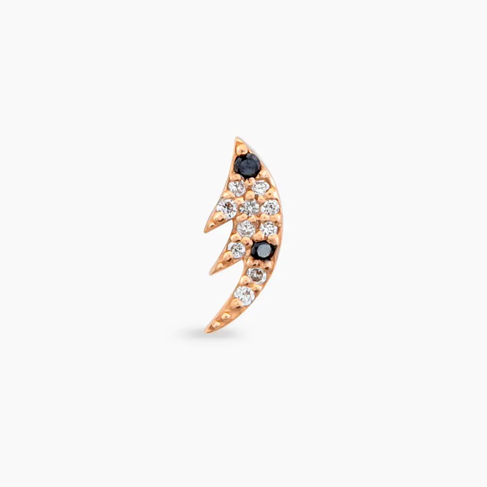 Wing Pırlanta Taşlı Rose Altın Piercing