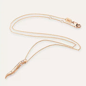 Worm Pırlanta Taşlı Rose Altın Kolye