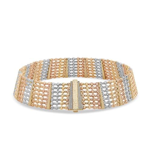 Yedi Sıra Üç Renk Choker Kolye