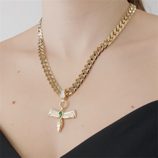 Yeşil Taşlı Anka Kuşu Charm