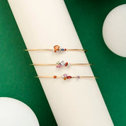 Zoya 1.02 CT Multicolor Safir ve Pırlanta Taşlı Rose Altın Bileklik