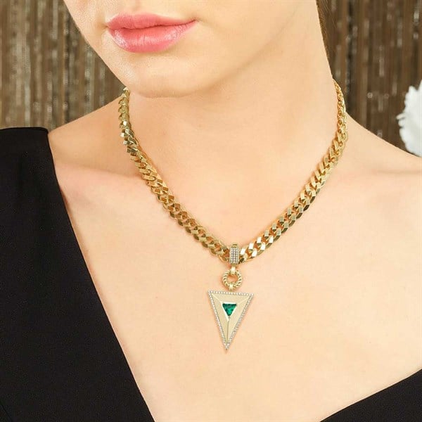 Zümrüt Pramit Kolye Ucu Charm