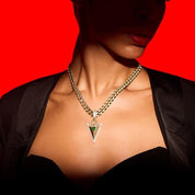 Zümrüt Taşlı Üçgen Charm