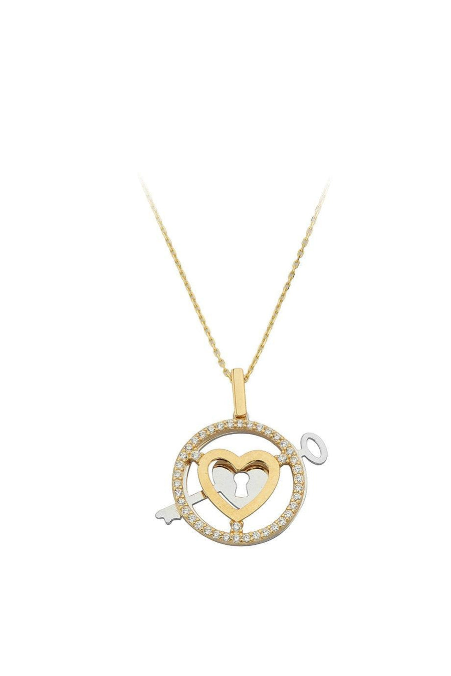 Golden Key Heart Necklace
