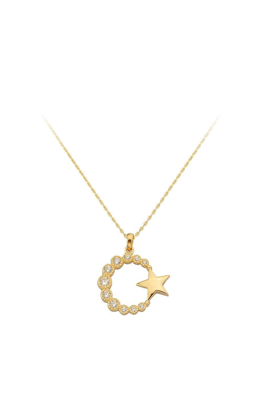 Golden Moon Star Necklace