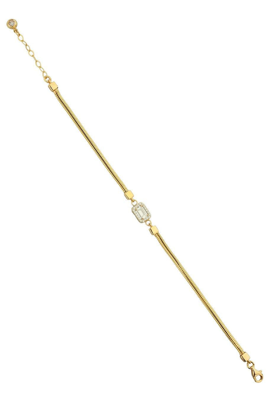 Gold Baguette Stone Bracelet
