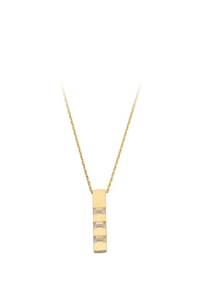 Golden Baguette Bar Necklace