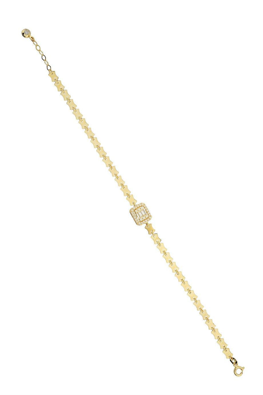 Golden Baguette Stone Design Bracelet
