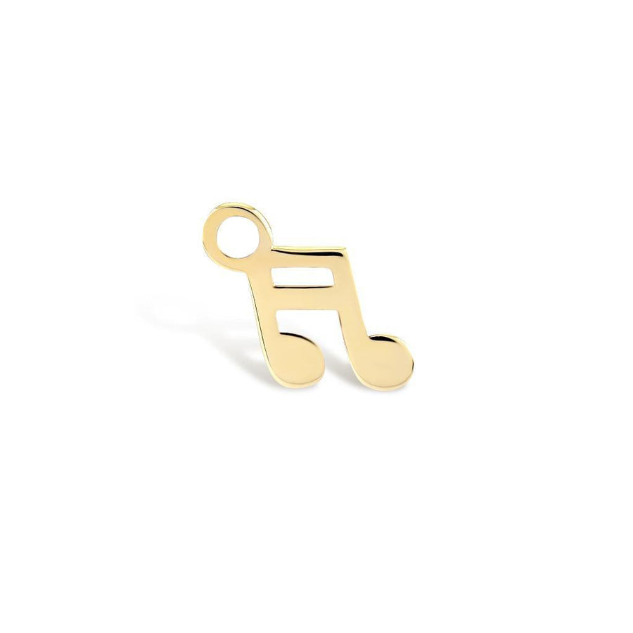 Gold -Connected Note Earrings Swing 14 Carat