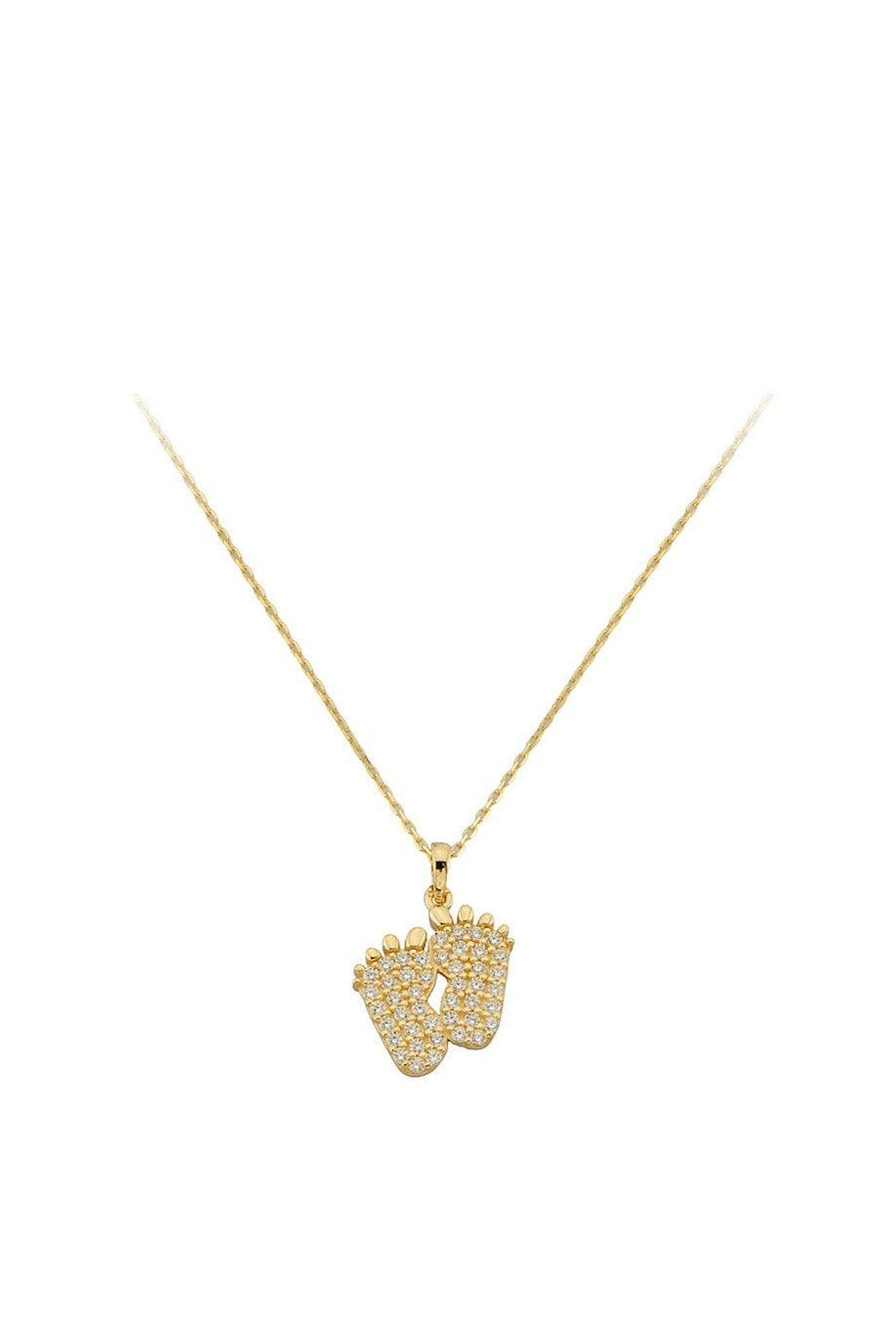 Gold Baby Footprint Necklace