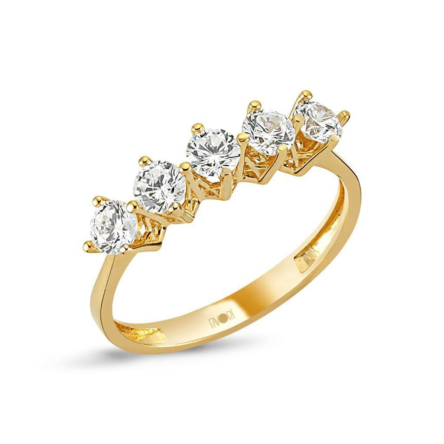 Gold Five Stone Ring