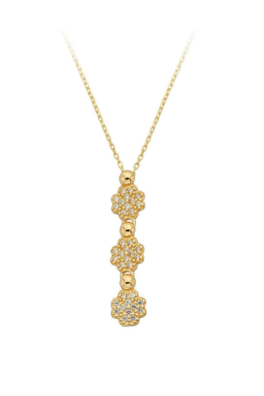 Gold Flower Design Necklace