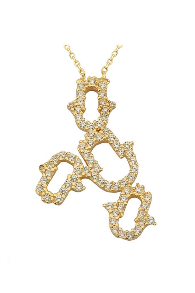 Gold Multiple Fatma Hand Necklace