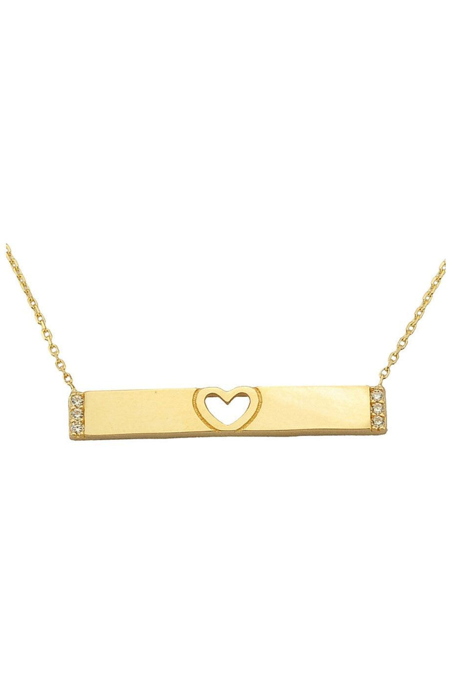Golden Bick Heart Necklace