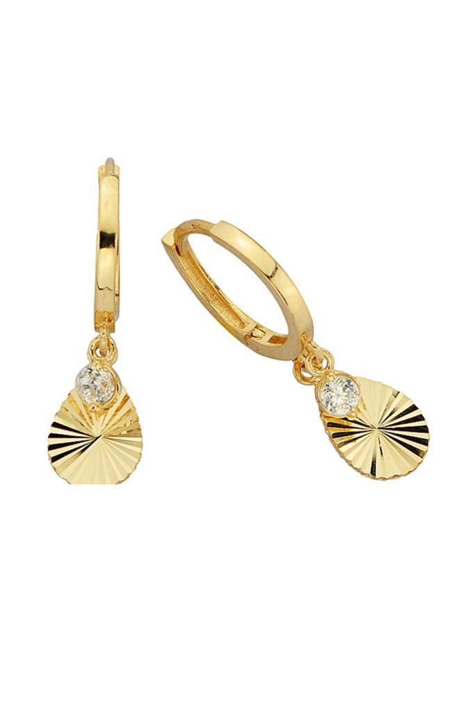Golden Drop Ring Earrings