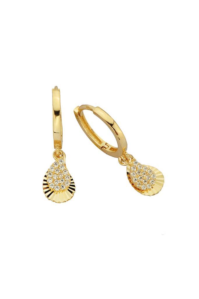 Golden Drop Ring Earrings