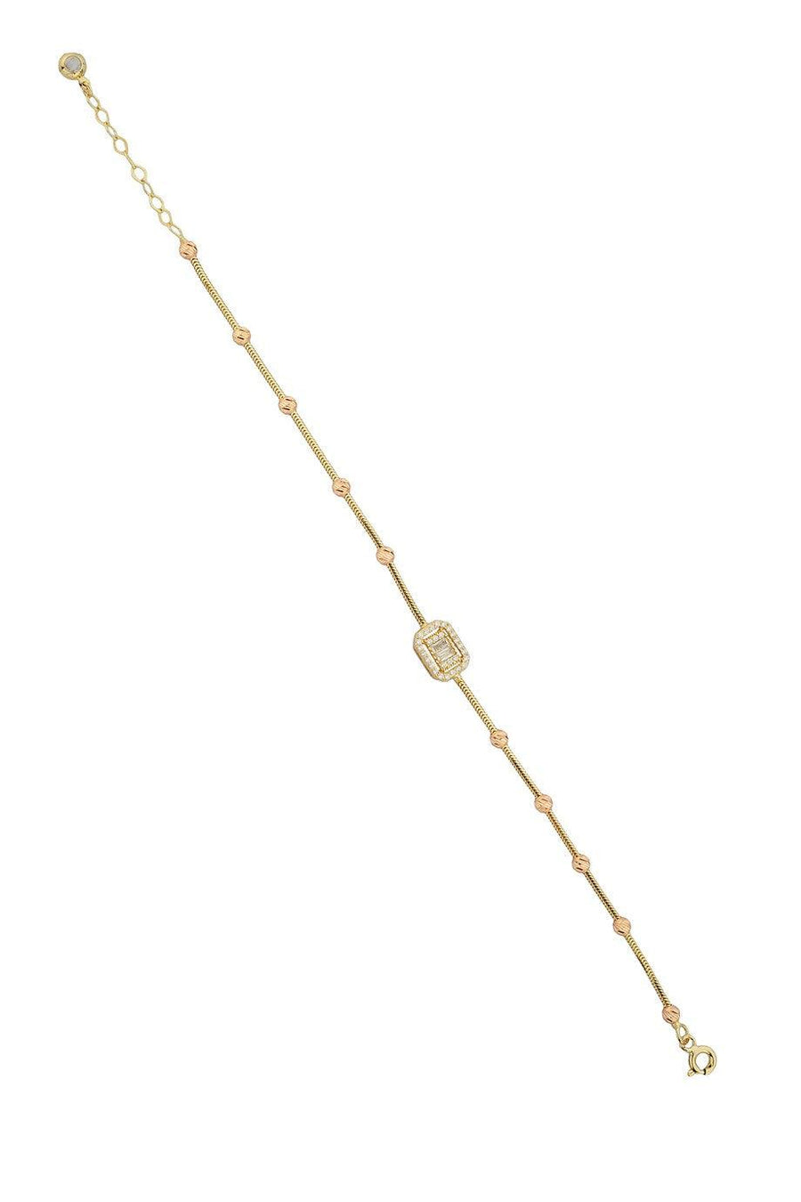 Golden Dorika Bulk Baguette Stone Bracelet